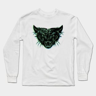 Angry Black Cat Long Sleeve T-Shirt